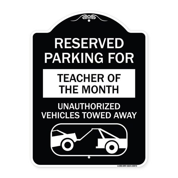 Reserved Parking for Teacher of the Month Unauthorized Vehicles Towed Away, A-DES-BW-1824-23073